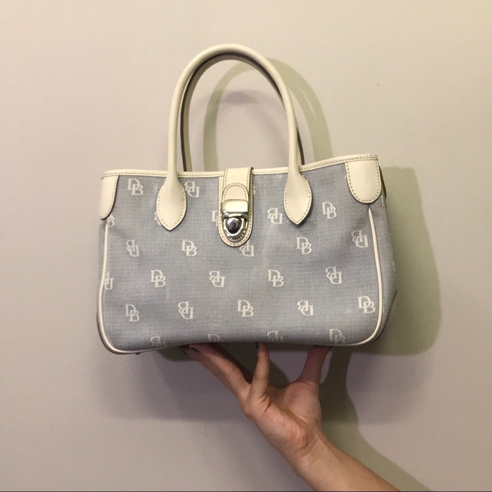Baby blue signature satchel